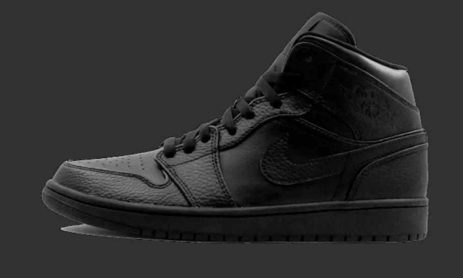 1 Mid Triple Black<Air Jordan Clearance