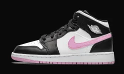 1 Mid White Black Light Arctic Pink<Air Jordan Outlet