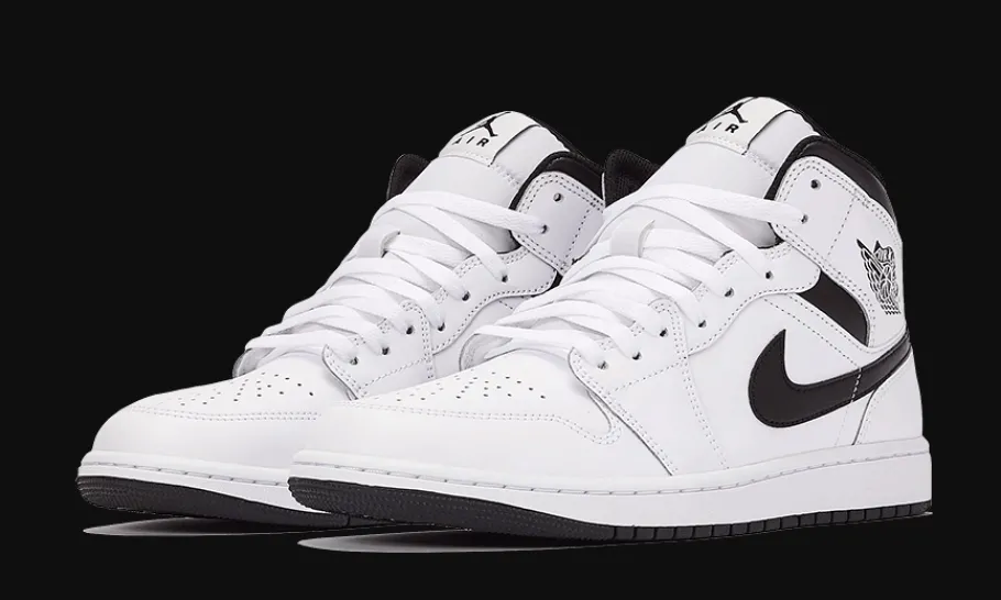 1 Mid White Black<Air Jordan Discount