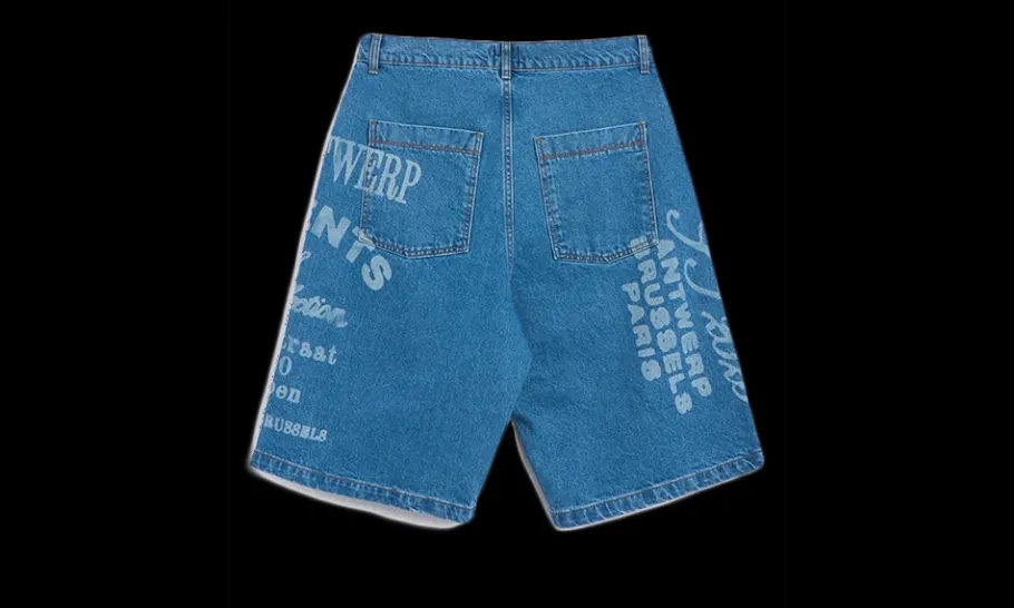 Short Print Denim Bleach<Arte Online