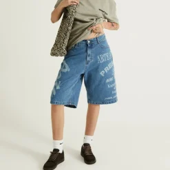 Short Print Denim Bleach<Arte Online