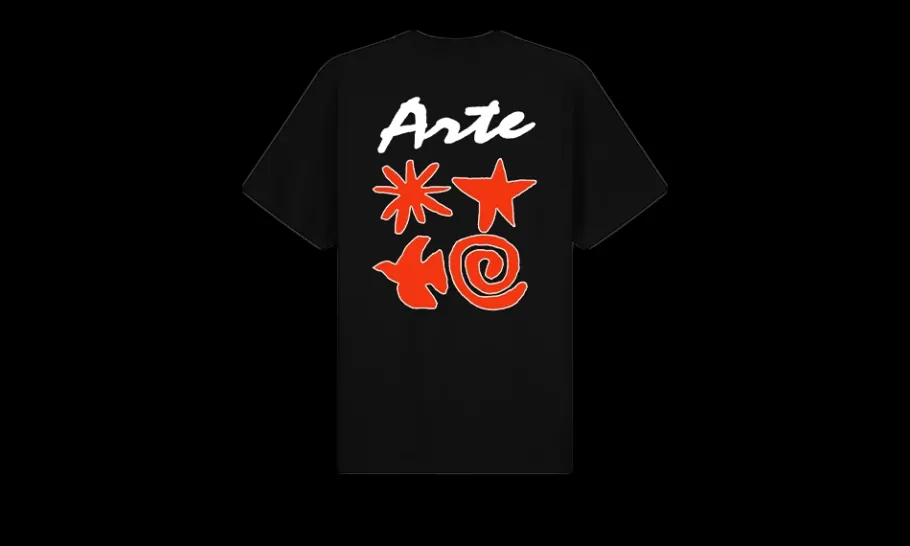 T-Shirt Element Print Black<Arte Online
