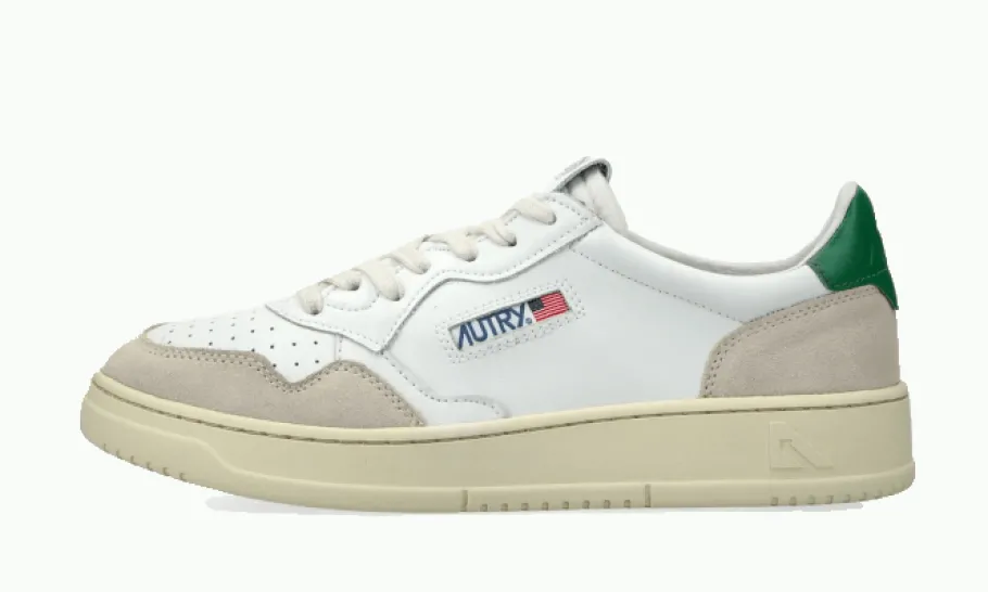 Medalist Leather Suede Low White Green<AUTRY Discount