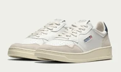 Medalist Leather Suede Low White Navy<AUTRY Sale