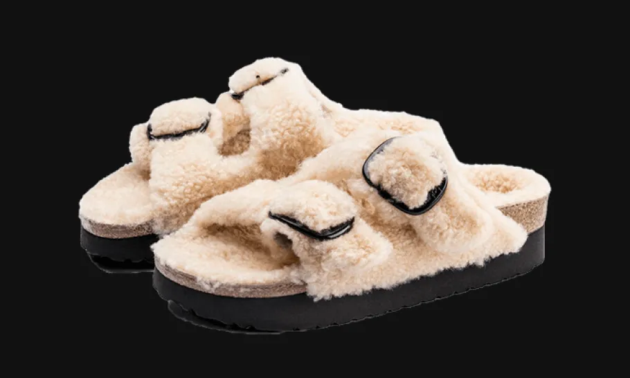 Arizona Big Buckle Shearling Teddy Eggshell<Birkenstock Sale