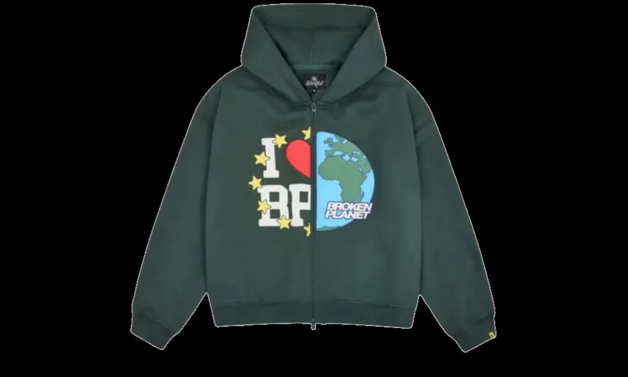 My Planet Zip Up Hoodie Green<Broken Planet Discount