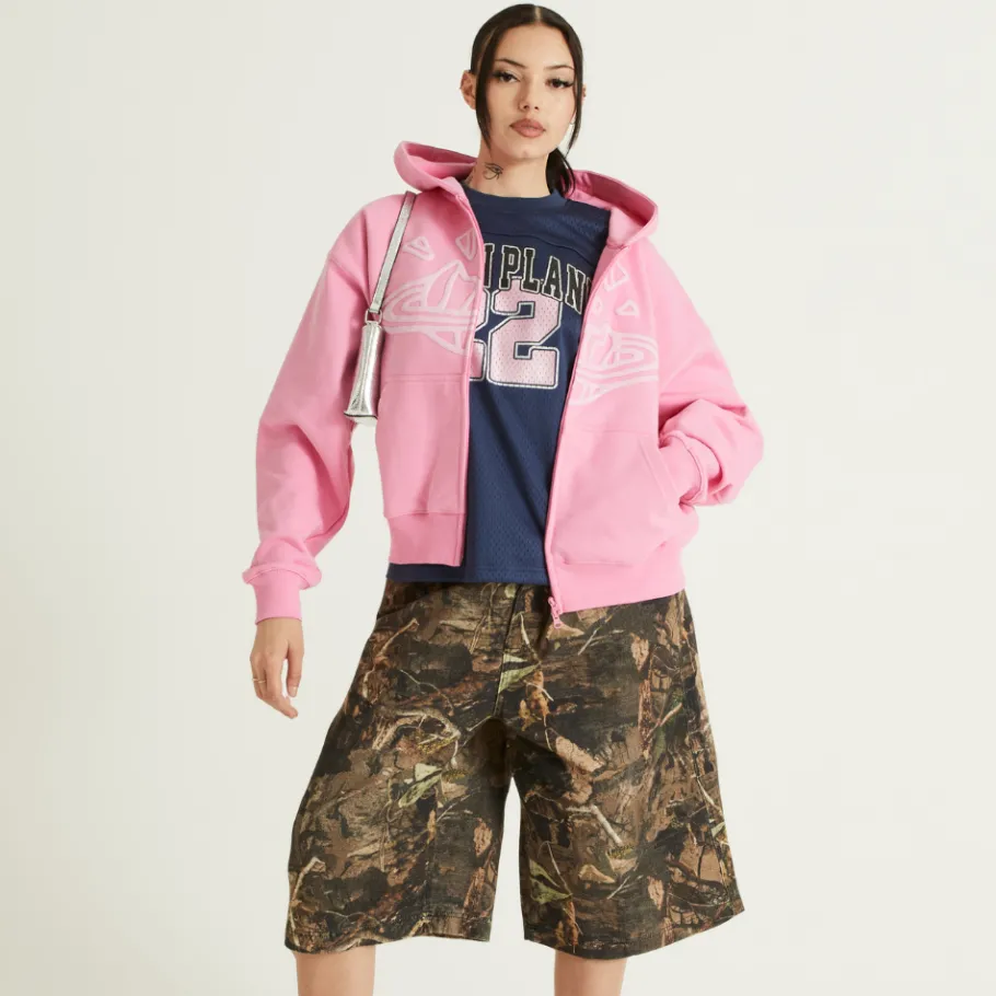 Zip Up Hoodie Candy Pink<Broken Planet Online