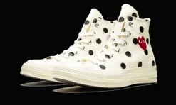 Chuck Taylor All-Star 70s Hi Comme des Garçons PLAY Polka Dot White<Converse New