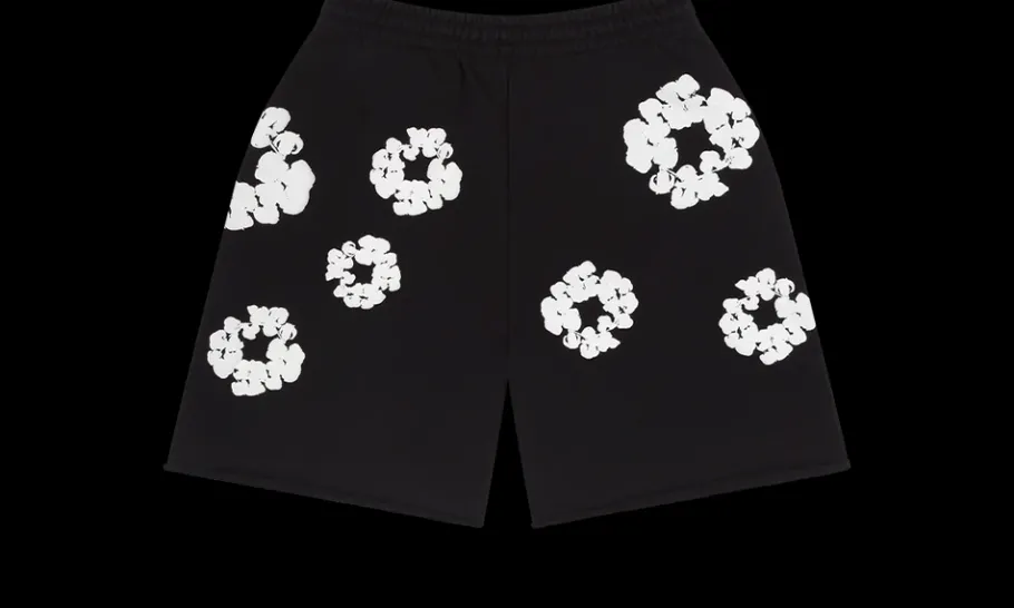 Cotton Wreath Short Black<Denim Tears Hot