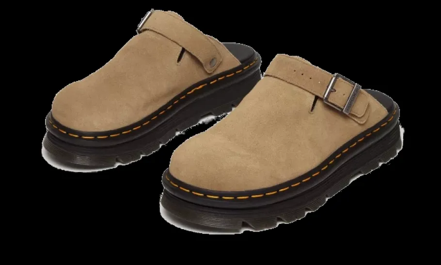 Mules ZebZag Savannah Tan Suede<Dr. Martens Fashion