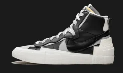 Blazer Mid Sacai Black Grey<Nike New