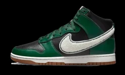 Dunk High Chenille Swoosh Black Green<Nike Sale