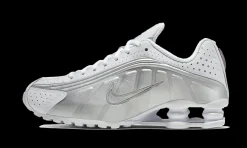 Shox R4 White Metallic Silver<Nike Fashion