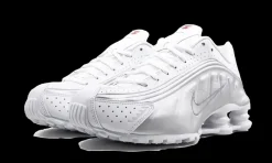 Shox R4 White Metallic Silver<Nike Fashion