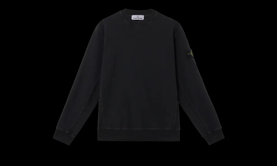 Crewneck Old Effect Black<Stone Island Clearance