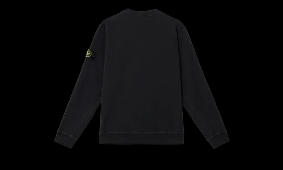 Crewneck Old Effect Black<Stone Island Clearance