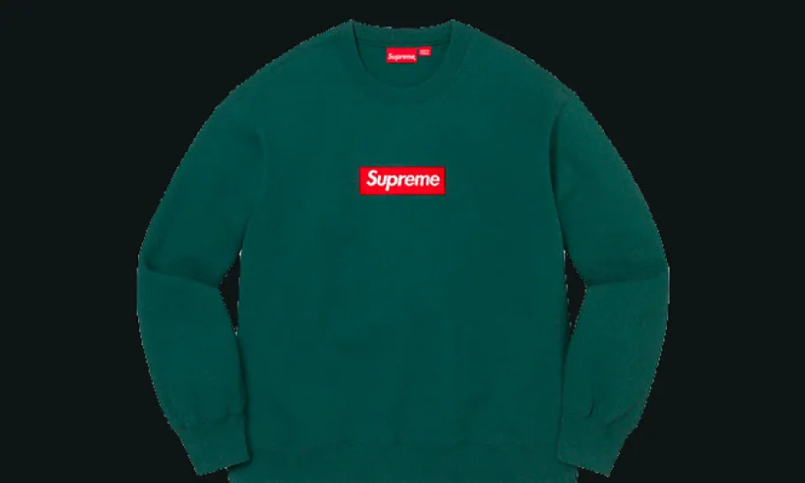 Box Logo Crewneck Dark Pine<Supreme New
