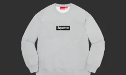 Box Logo Crewneck Heather Grey<Supreme Outlet