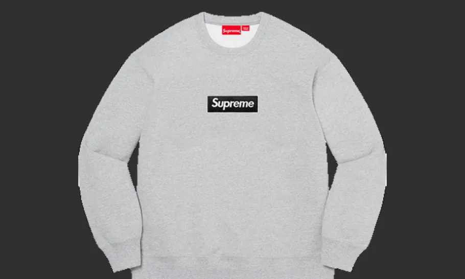 Box Logo Crewneck Heather Grey<Supreme Outlet