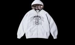 MM6 Maison Margiela Zip Up Hooded Sweatshirt Ash Grey<Supreme Online