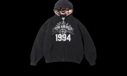 MM6 Maison Margiela Zip Up Hooded Sweatshirt Black<Supreme Hot