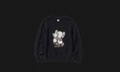 Longsleeve Sweatshirt KAWS Black Enfant<Uniqlo Sale